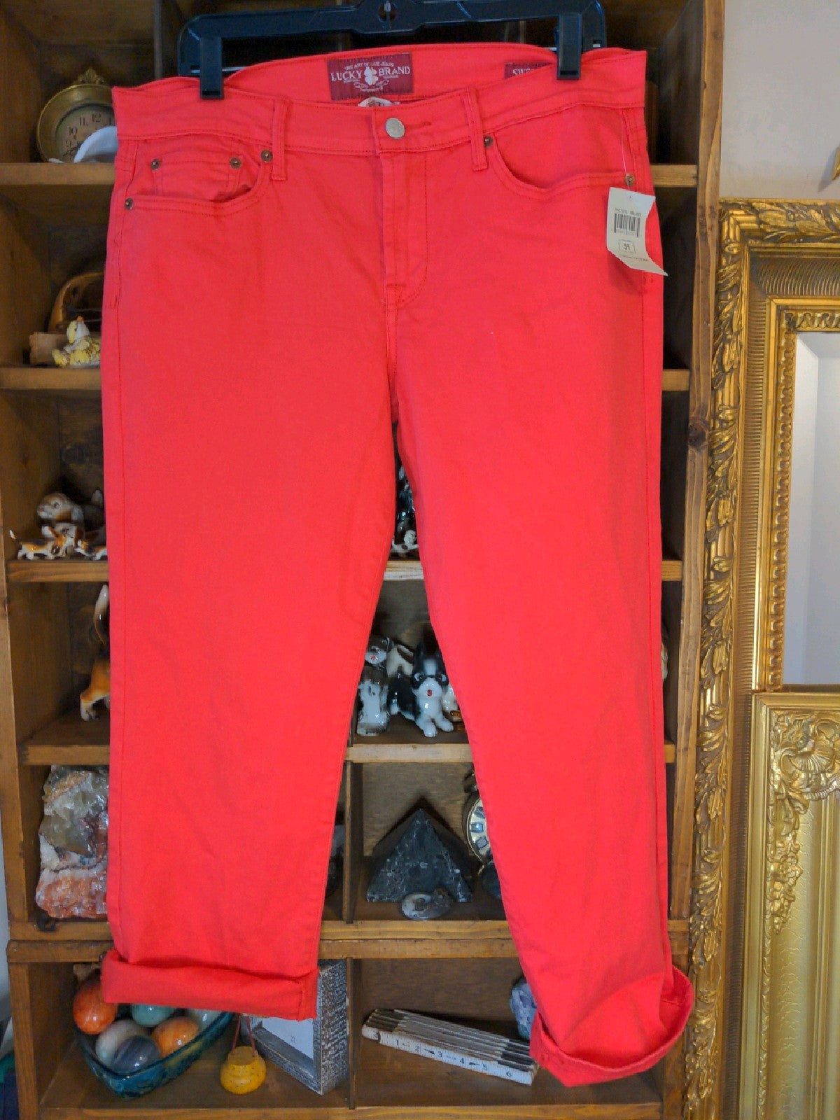 12/31 Lucky Brand Womens Pants Capri salmon sweet'n crop New