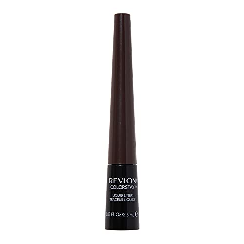 Revlon ColorStay Liquid Eyeliner, Waterproof, Smudgeproof, Longwear Intense Eye Makeup with Fine Tip, Ophthalmologist Tested, Black Brown (252)