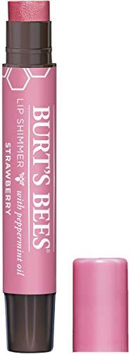 Burt's Bees 100% Natural Moisturizing Lip Shimmer, Strawberry - 1 Tube