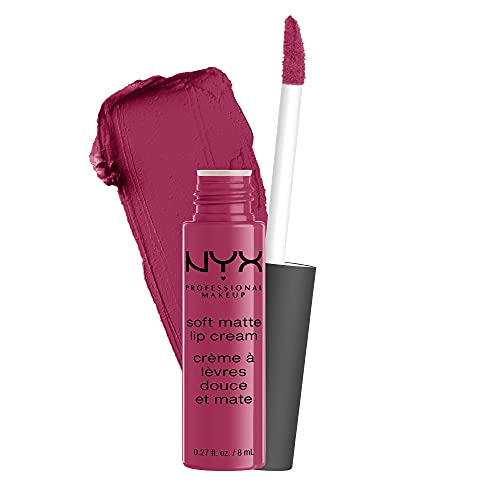 NYX PROFESSIONAL MAKEUP Soft Matte Lip Cream, Lightweight Liquid Lipstick - Prague (Matte Merlot)