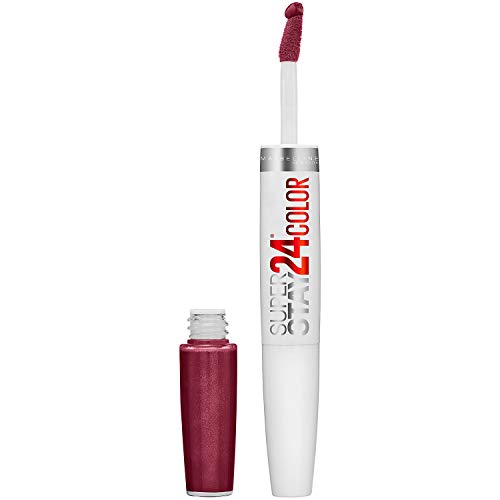 Maybelline Super Stay 24, 2-Step Liquid Lipstick, Long Lasting Highly Pigmented Color with Moisturizing Balm, Unlimited Raisin, Purple, 1 oz