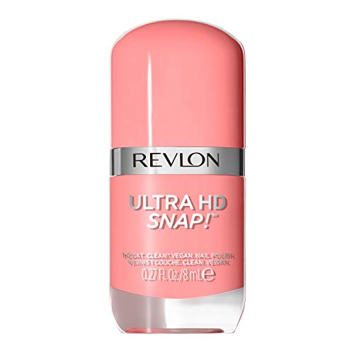 REVLON Ultra HD Snap Nail Polish, Glossy Nail Color, 100% Vegan Formula, No Base and Top Coat Needed, 027 Think Pink, 0.27 fl. Oz.