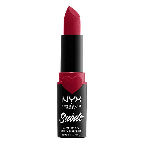 NYX PROFESSIONAL MAKEUP Suede Matte Lipstick, Vegan Formula - Spicy (True Red)