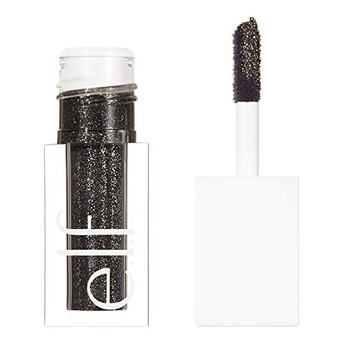 e.l.f., Liquid Glitter Eyeshadow, Long Lasting, Quick-Drying, Opaque, Gel-Based Formula, Creates High-Impact, Multi-Dimensional Eye Looks, Black Magic, 0.10 Fl Oz