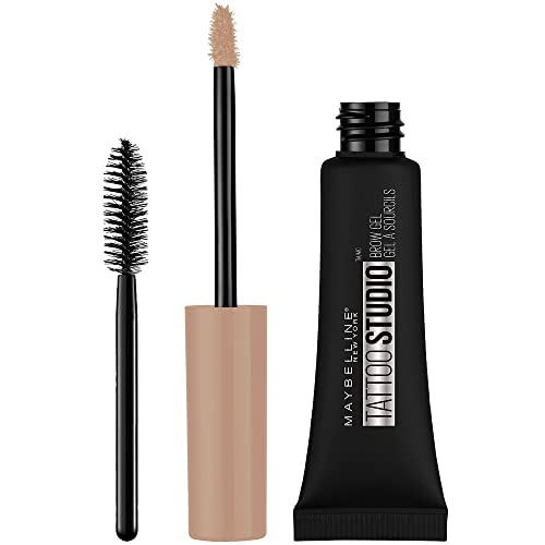 Maybelline TattooStudio Longwear Waterproof Eyebrow Gel Makeup for Fully Defined Brows, Spoolie Applicator Included, Lasts Up To 2 Days, Light Blonde, 0.23 Fl Oz (Pack of 1)