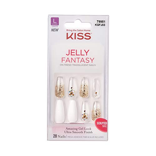 KISS Jelly Fantasy Translucent Nails Amazing Gel Look Ultra Smooth Finish Sculpted Nail - (KGFJ03)