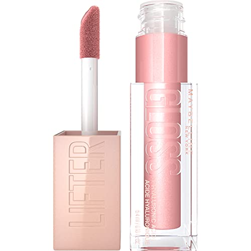 Maybelline Lifter Gloss, Hydrating Lip Gloss with Hyaluronic Acid, High Shine for Fuller Looking Lips, XL Wand, Opal, Pink Neutral, 0.18 Ounce