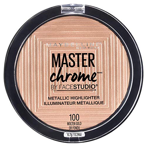 Maybelline Master Chrome Metallic Highlighter Powder, Molten Gold, 1 Count