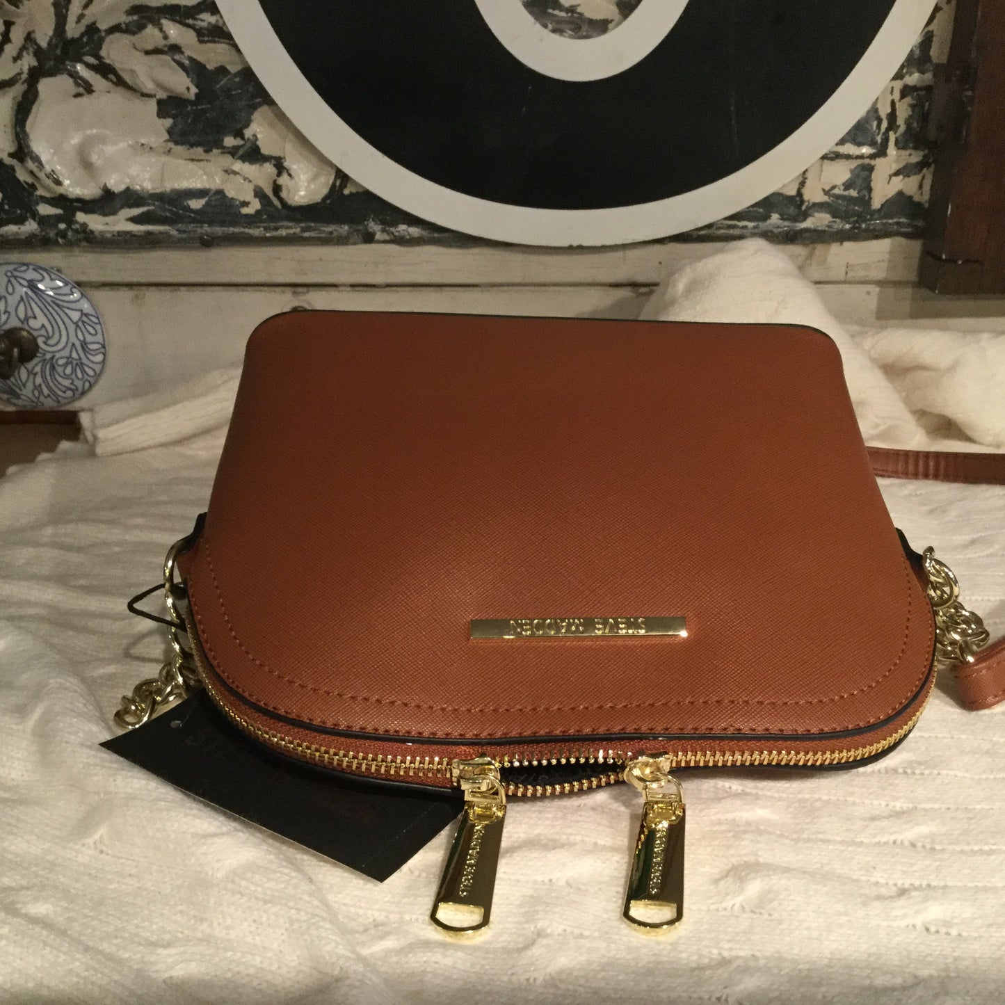 Crossbody Steve Madden Purse Black, Cognac/Brown Or Gold/Mustard