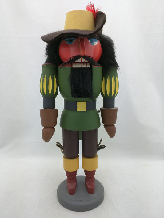 Spanish Soldier Gdr Original Erzgebirge Expertic 13" Painted Wood Nutcracker Vintage