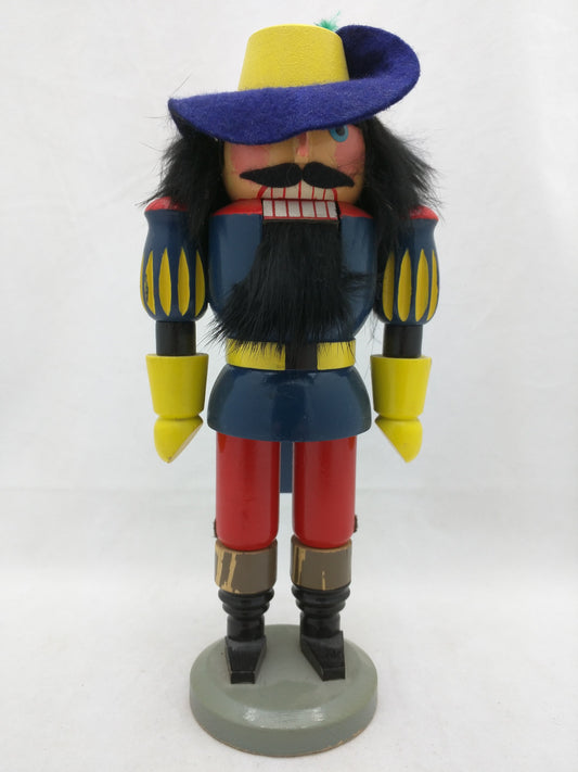 Spanish Soldier Gdr Original Erzgebirge Expertic 9" Painted Wood Nutcracker Vintage