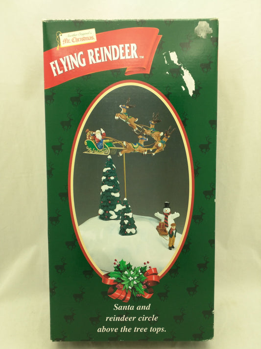 As-Is Mr. Christmas Flying Reindeer Santa Motion Battery Operated Animated