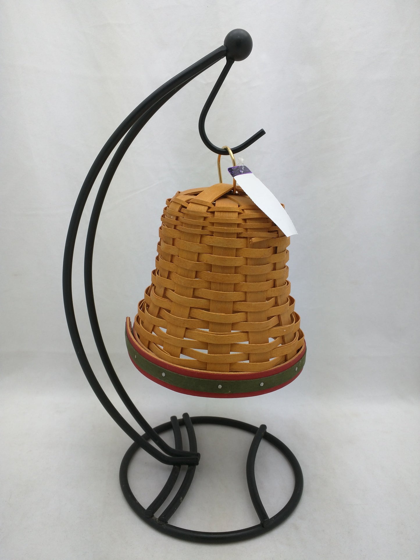 2000 Longaberger Noel Bell Basket Wrought Iron Stand No Bow