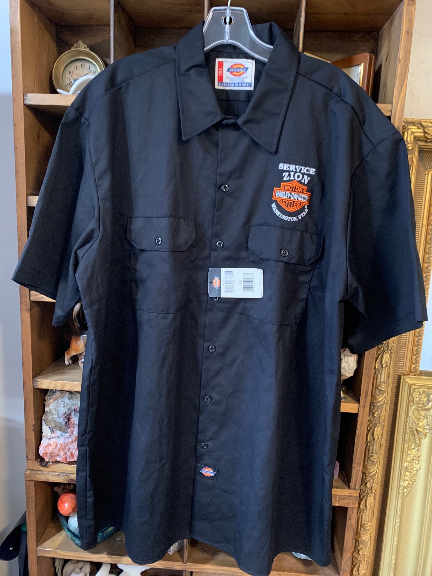 2X Dickies Mens Shirt Top Black Harley, Davidson, Utah custom   New